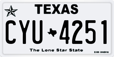 TX license plate CYU4251