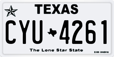 TX license plate CYU4261