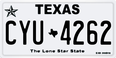 TX license plate CYU4262