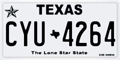 TX license plate CYU4264