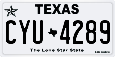 TX license plate CYU4289