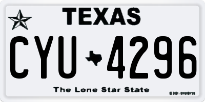TX license plate CYU4296