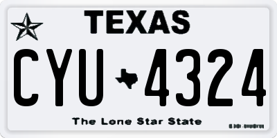 TX license plate CYU4324