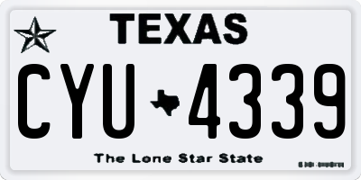 TX license plate CYU4339