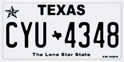 TX license plate CYU4348