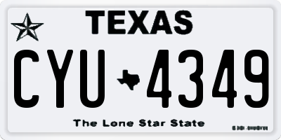 TX license plate CYU4349