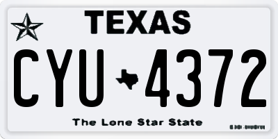 TX license plate CYU4372