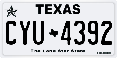 TX license plate CYU4392