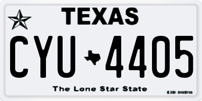 TX license plate CYU4405