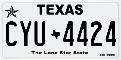 TX license plate CYU4424