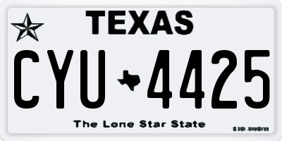 TX license plate CYU4425