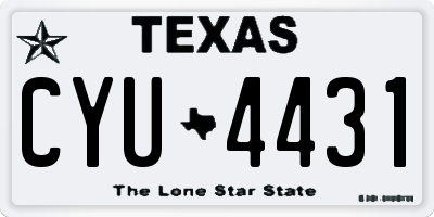 TX license plate CYU4431