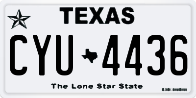 TX license plate CYU4436