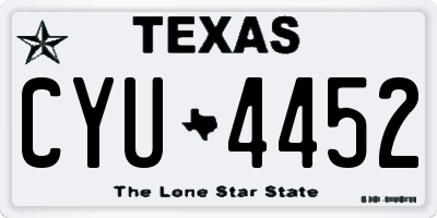 TX license plate CYU4452