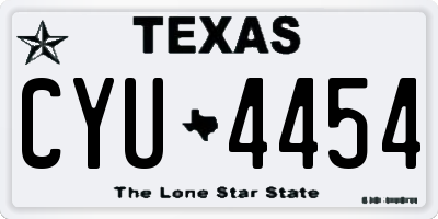 TX license plate CYU4454