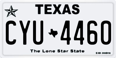 TX license plate CYU4460