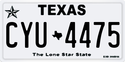 TX license plate CYU4475