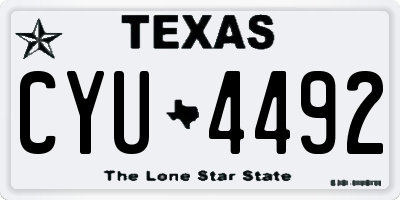 TX license plate CYU4492