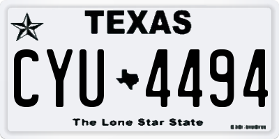 TX license plate CYU4494