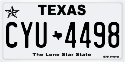 TX license plate CYU4498