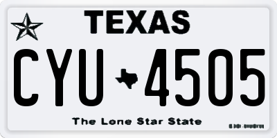 TX license plate CYU4505