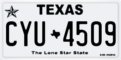TX license plate CYU4509