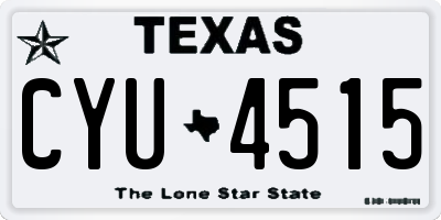 TX license plate CYU4515