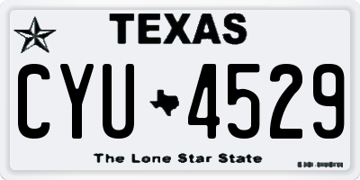 TX license plate CYU4529
