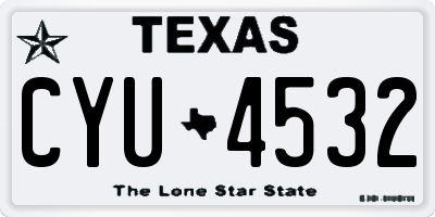 TX license plate CYU4532