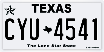 TX license plate CYU4541