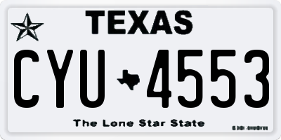 TX license plate CYU4553