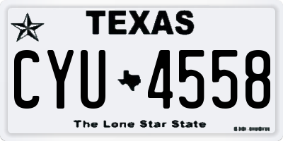 TX license plate CYU4558