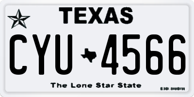 TX license plate CYU4566