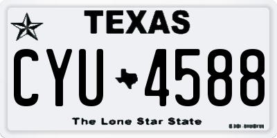 TX license plate CYU4588