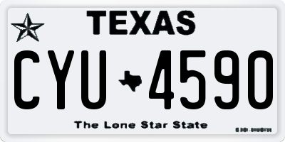 TX license plate CYU4590