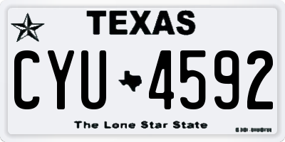 TX license plate CYU4592