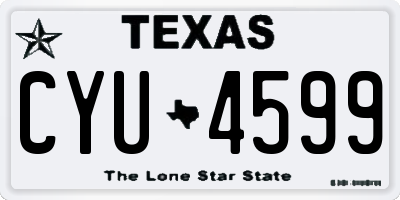 TX license plate CYU4599