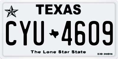TX license plate CYU4609