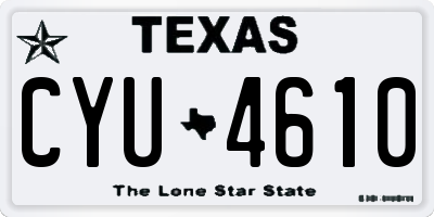 TX license plate CYU4610