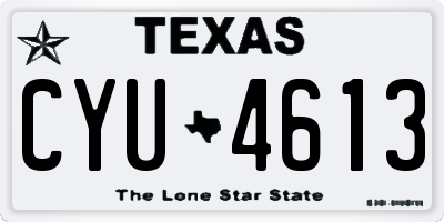 TX license plate CYU4613
