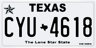 TX license plate CYU4618