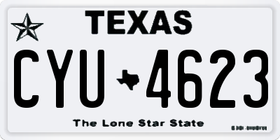 TX license plate CYU4623