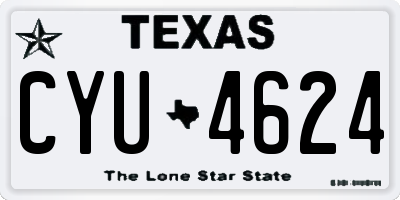 TX license plate CYU4624