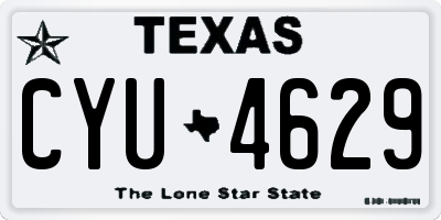 TX license plate CYU4629
