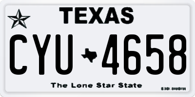 TX license plate CYU4658
