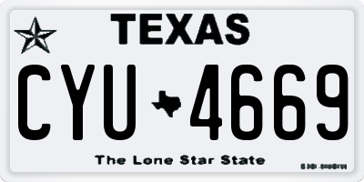 TX license plate CYU4669