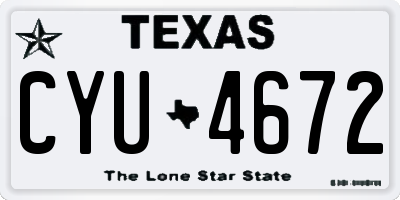 TX license plate CYU4672