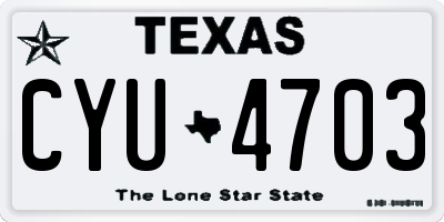 TX license plate CYU4703