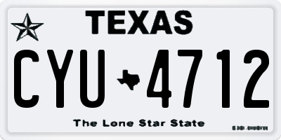 TX license plate CYU4712