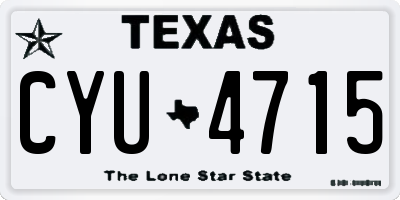 TX license plate CYU4715